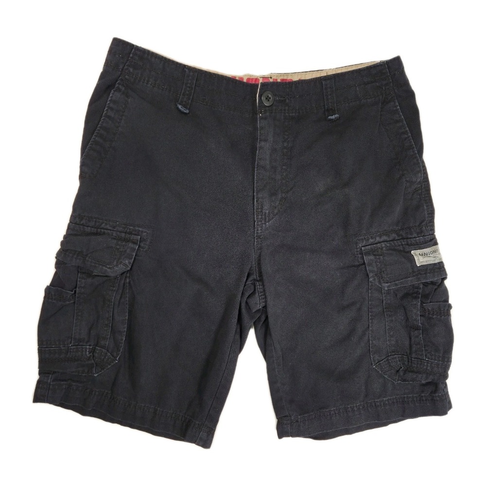 Unionbay Cargo Shorts Mens 32 Fits 34 Black Utility Casual Hiking Gorpcore